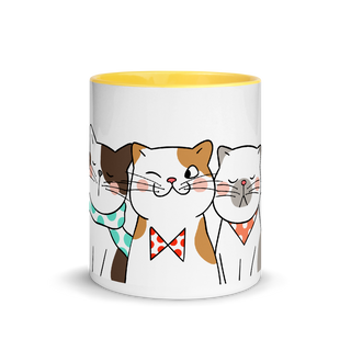 Lustiges Katzen | Tasse mit farbiger Innenseite