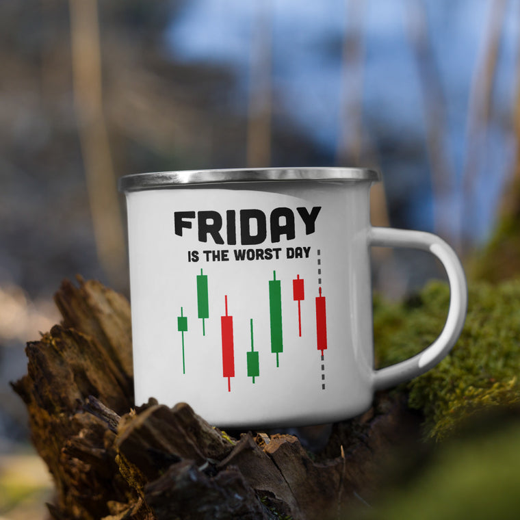 Lustiger Day Trader Spruch | Emaille Tasse