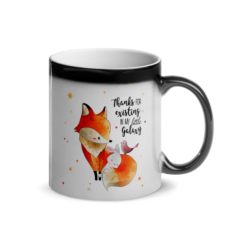 Thanks Fox Bunny Bird | Glänzende Zaubertasse