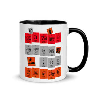 An Montagen brauche ich Koffein | Zweifarbige Tasse
