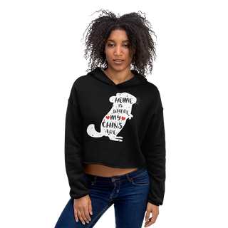 Home Is Where My Chinchillas Are | Crop Hoodie in Black in Größe S