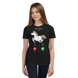 Mockup My Unicorn Is Calling | T-Shirt für Kinder in S für  