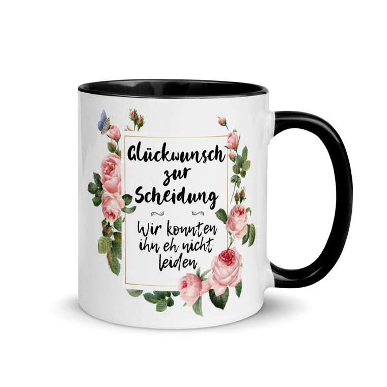 Glückwunsch zur Scheidung | Zweifarbige Tasse