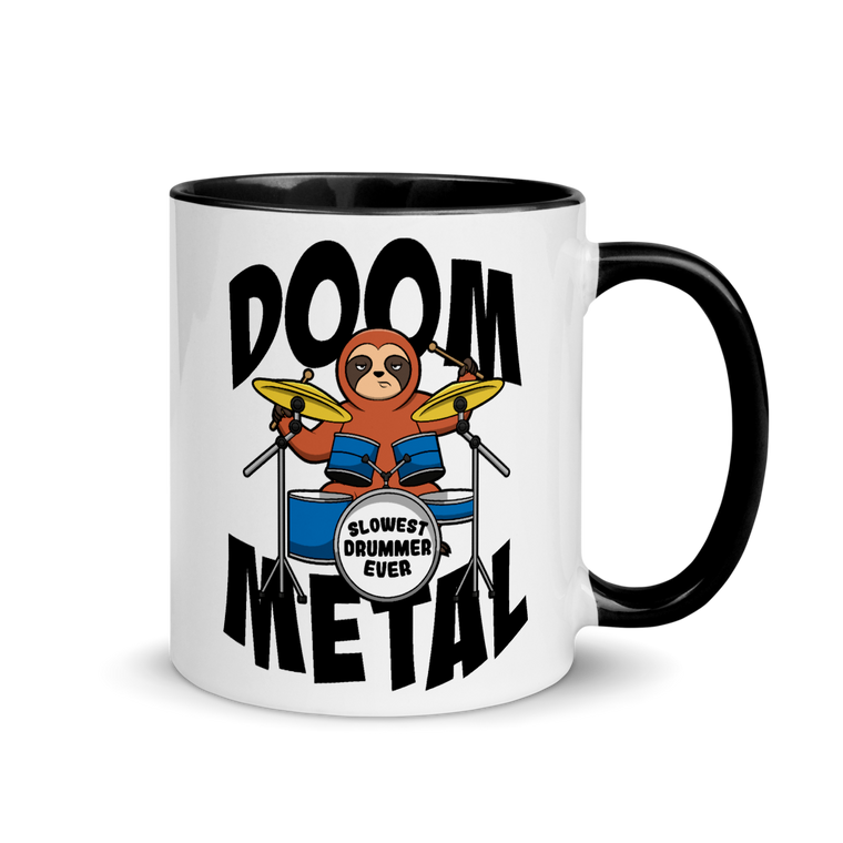 Doom Metal Faultier | Zweifarbig Tasse Lustiger Spruch