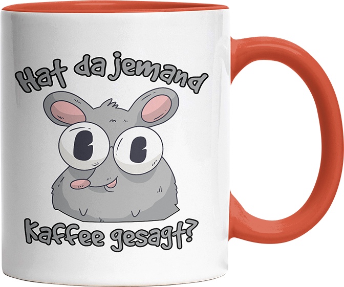 Hat da jemand Kaffee gesagt Ratte Witzige Orange Tasse kaufen Geschenk