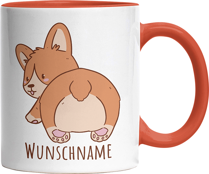 Corgi Popo Kaffee Personalisierbar Name Witzige Orange Tasse kaufen Geschenk