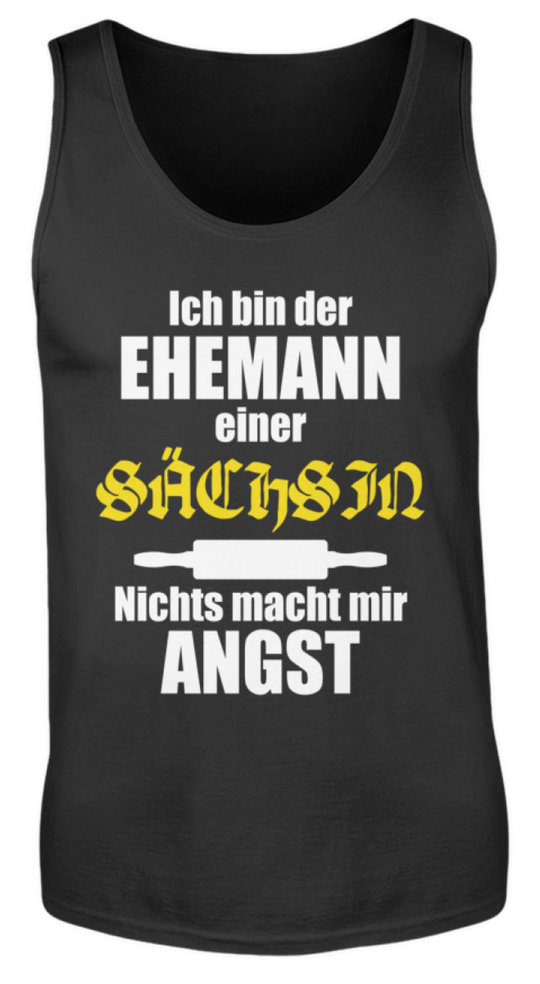 Lustiger Spruch | Ehemann einer Sächsin | Herren Tank Top in Black in Größe S