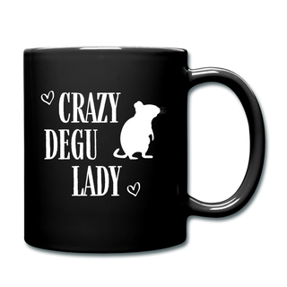 Crazy Degu Lady | Tasse einfarbig - Schwarz