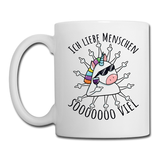 Stinkefinger Einhorn | Tasse - Weiß