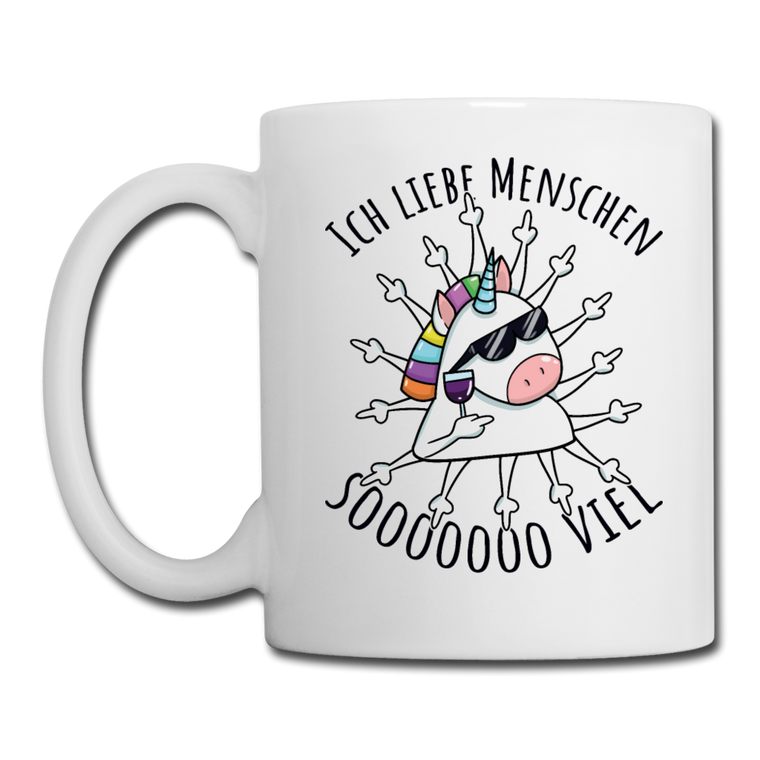 Stinkefinger Einhorn | Tasse - Weiß