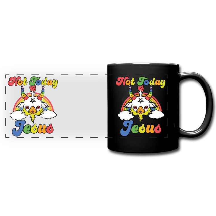 Not Today Jesus | Tasse einfarbig - Schwarz