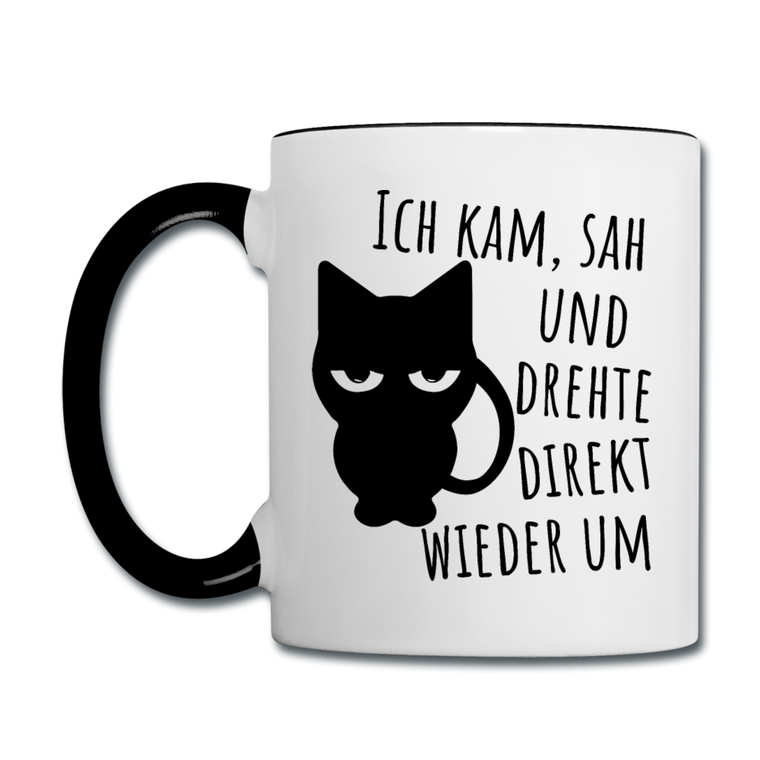 Kam Sah drehte um | Tasse zweifarbig - Weiß/Schwarz