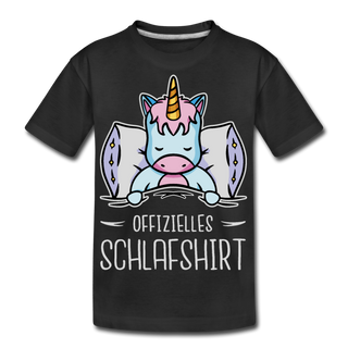 Offizielles Schlafshirt Einhorn | Teenager Premium T-Shirt - Schwarz