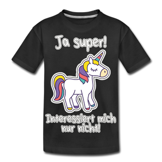 Ja super! Einhorn | Teenager Premium T-Shirt - Schwarz