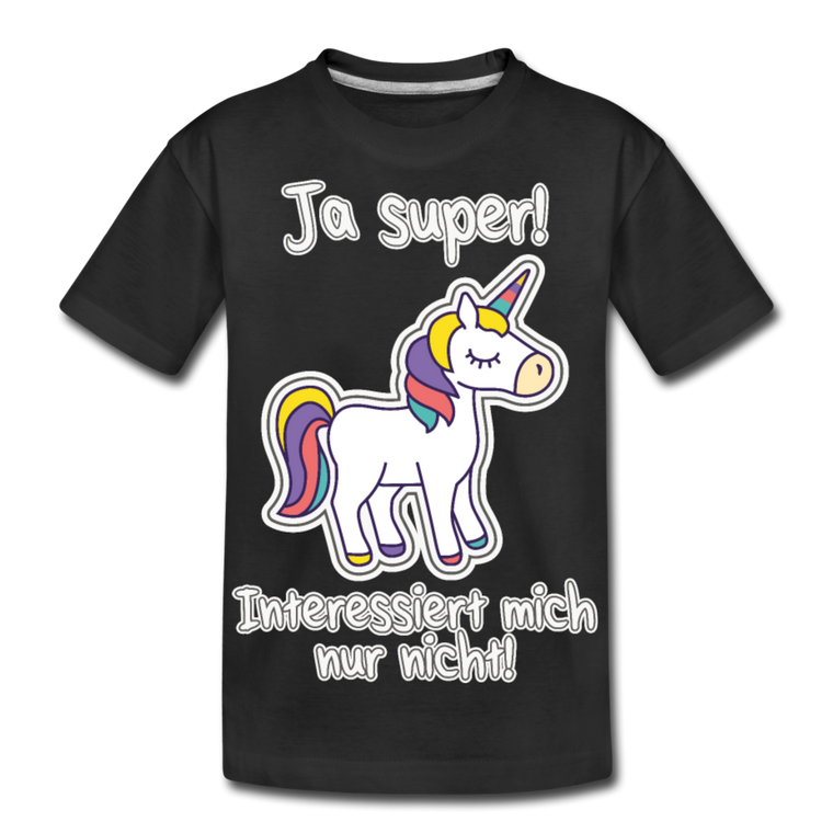 Ja super! Einhorn | Teenager Premium T-Shirt - Schwarz