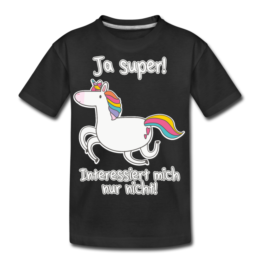 Ja super! Einhorn | Teenager Premium T-Shirt - Schwarz