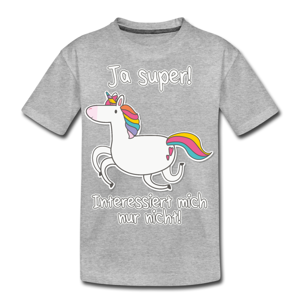 Ja super! Einhorn | Teenager Premium T-Shirt - Grau meliert