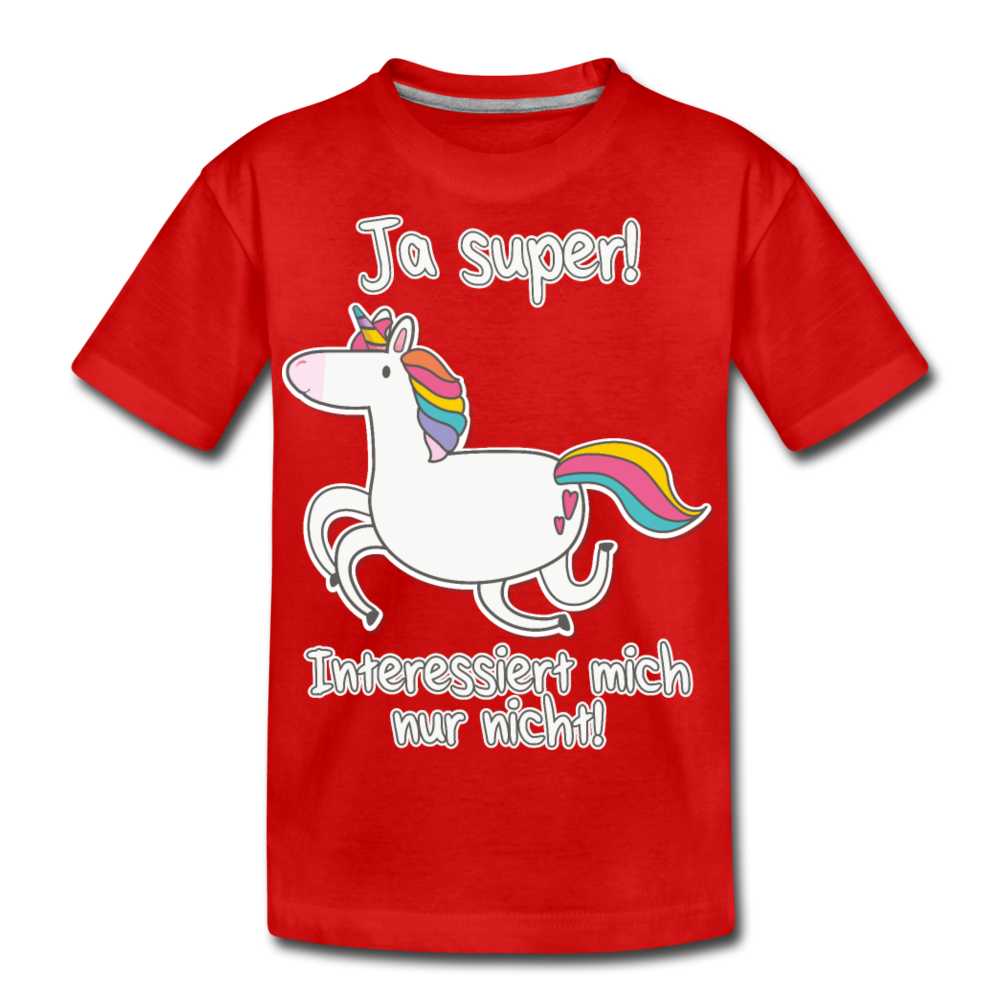 Ja super! Einhorn | Teenager Premium T-Shirt - Rot