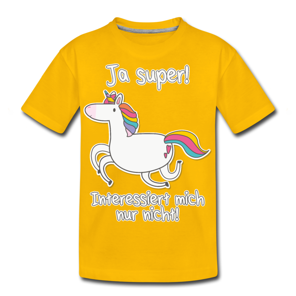 Ja super! Einhorn | Teenager Premium T-Shirt - Sonnengelb