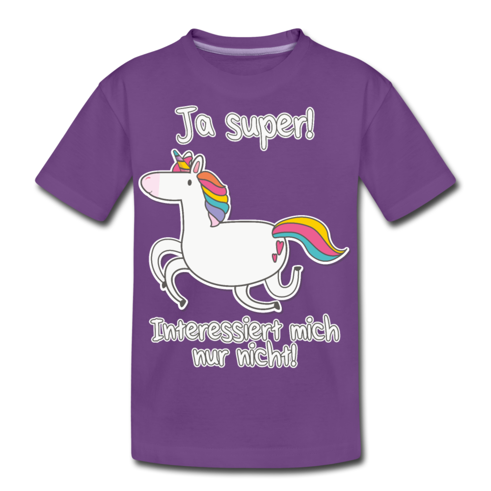 Ja super! Einhorn | Teenager Premium T-Shirt - Lila