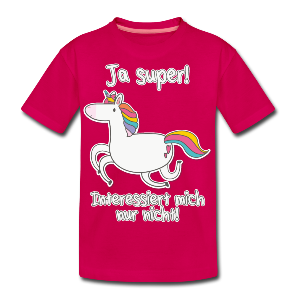 Ja super! Einhorn | Teenager Premium T-Shirt - dunkles Pink