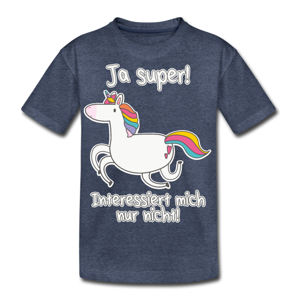 Ja super! Einhorn | Teenager Premium T-Shirt - Blau meliert