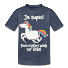 Ja super! Einhorn | Teenager Premium T-Shirt - Blau meliert