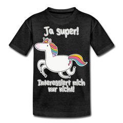 Ja super! Einhorn | Teenager Premium T-Shirt - Anthrazit