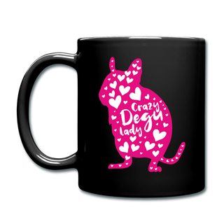 Crazy Degu Lady | Tasse einfarbig - Schwarz