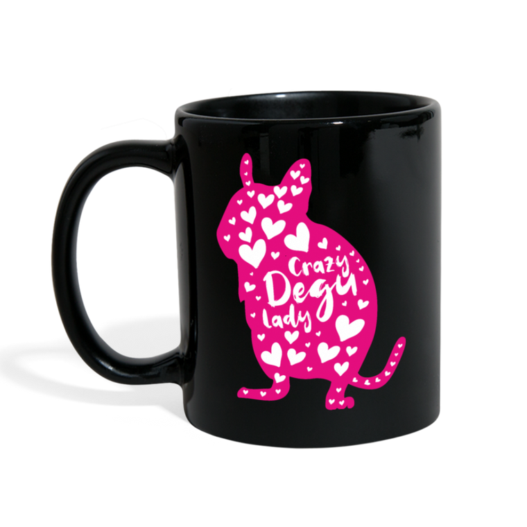 Crazy Degu Lady | Tasse einfarbig - Schwarz