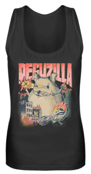 DEGUZILLA | Lustiges Degu-Monster | Frauen Tank Top in Black in Größe S