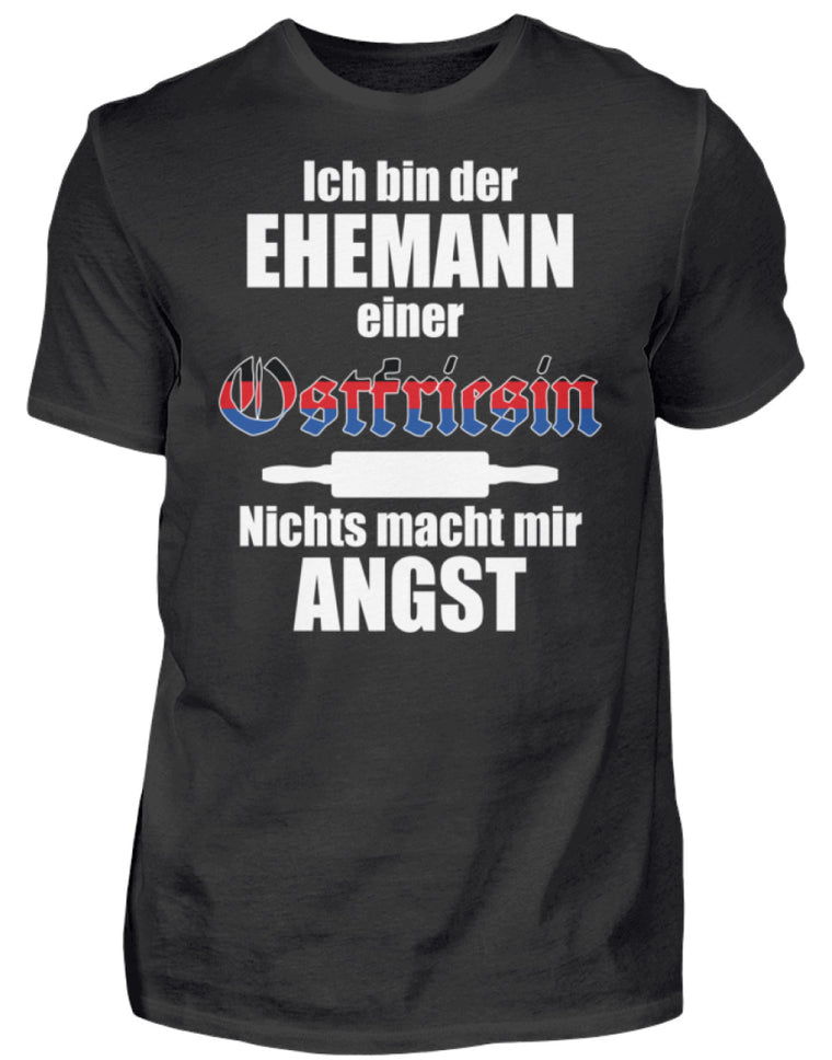 Lustiger Spruch Ehemann einer Ostfriesin | Herren Shirt in Black in Größe S