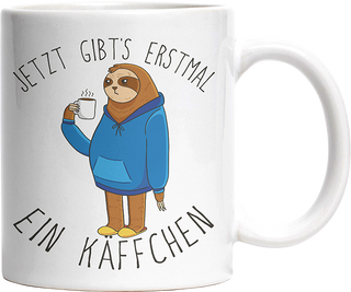 Jetzt gibts erstmal ein Käffchen Faultier 5 Witzige Tasse kaufen Geschenk