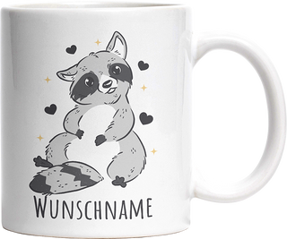 Waschbär Personalisierbar Name Witzige Tasse kaufen Geschenk