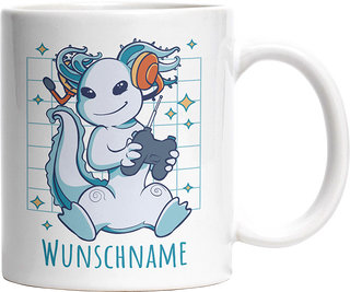 Axolotl Gamer Personalisierbar Name Witzige Tasse kaufen Geschenk