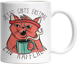 Jetzt gibts erstmal ein Käffchen Katze 2 Witzige Tasse kaufen Geschenk