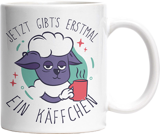 Jetzt gibts erstmal ein Käffchen Schaaf Witzige Tasse kaufen Geschenk