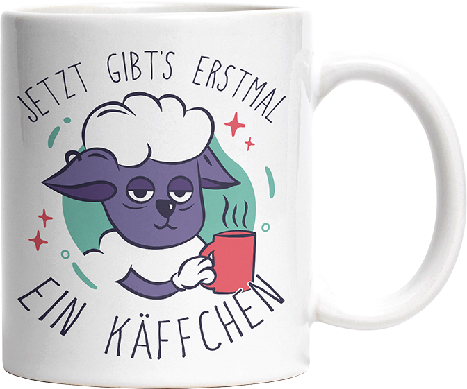 Jetzt gibts erstmal ein Käffchen Schaaf Witzige Tasse kaufen Geschenk
