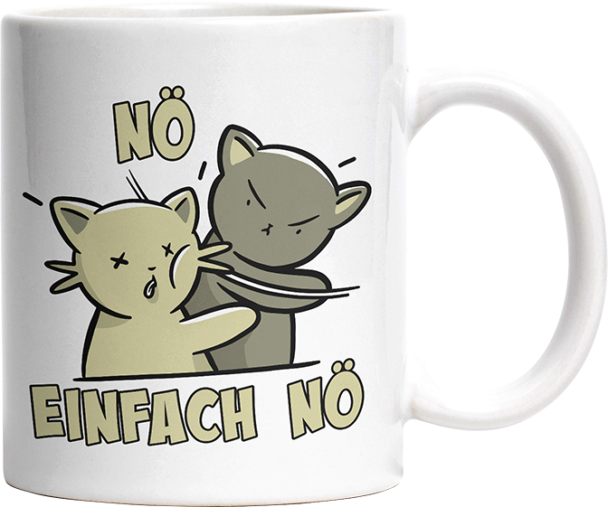 Nö Einfach Nö Katzen Ohrfeige Witzige Tasse kaufen Geschenk