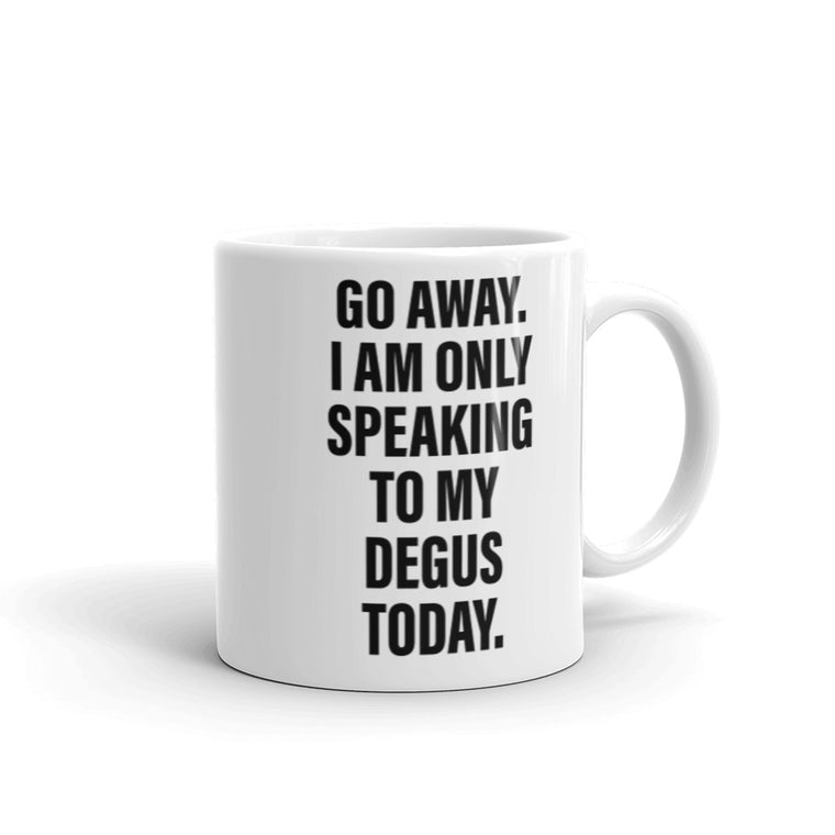 Funny Degu Saying | Coffee Mug Gift For Degu Owners | Octodon degus | Go Away I am Only Speaking To My Degus Today