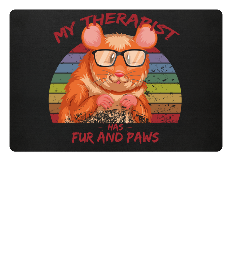 Zeigt susser hamster cooler spruch mein therapeut hat fell und pfoten retrochic fussmatte in Farbe Royal Blau